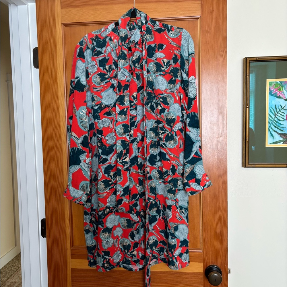 Floral Red and Blue Women's Dress